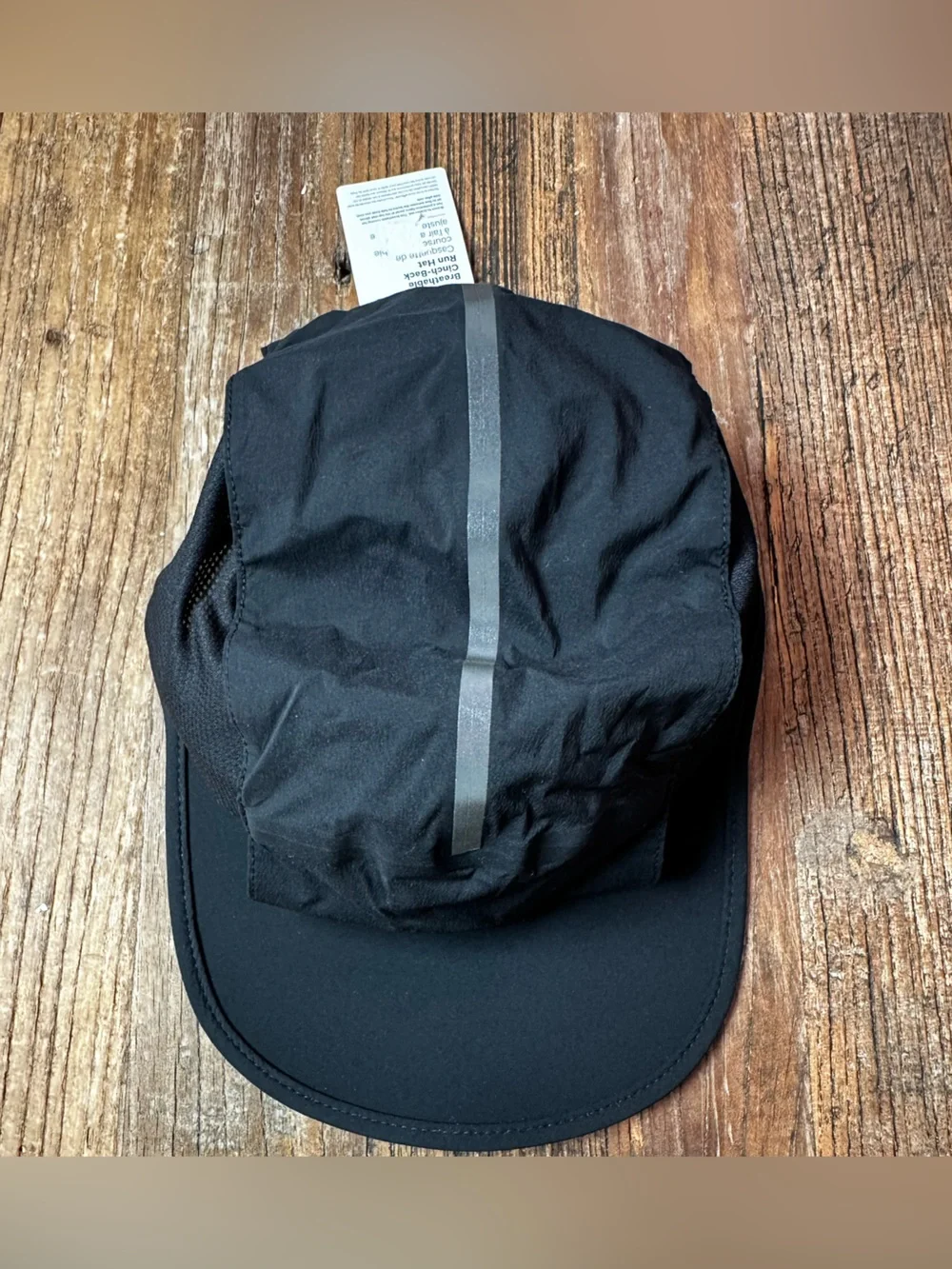 lululemon athletica Black Cap with Reflective Center Stripe